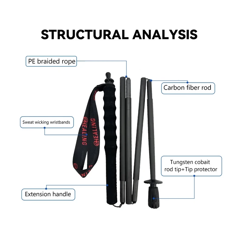 2PCs Carbon Fiber Foldable 5-Sections - Image 2