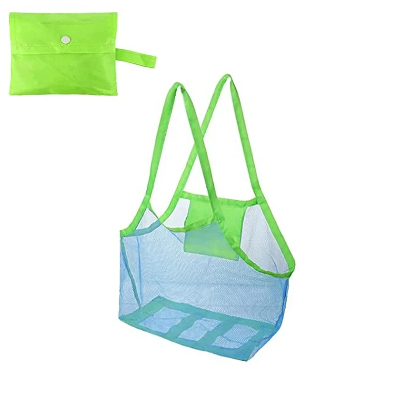 Multicolor Large Mesh Beach Bag, - Image 1