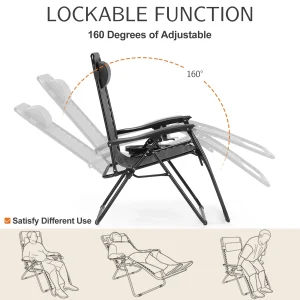 Portable Recliner Camping Patio Outdoor - Thumbnail Image 5