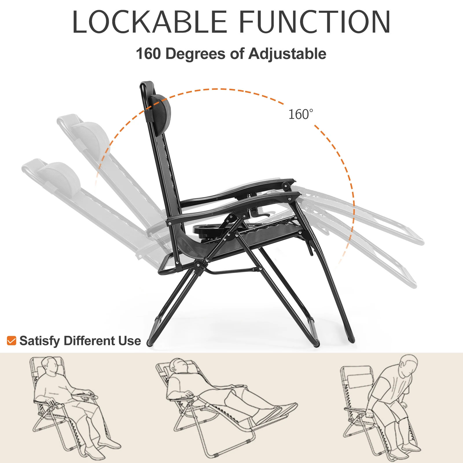 Portable Recliner Camping Patio Outdoor - Image 5