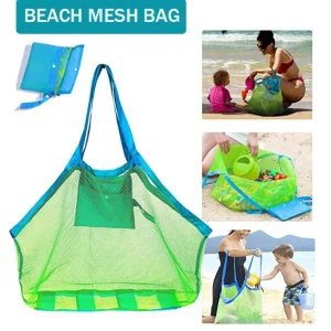 Multicolor Large Mesh Beach Bag, - Thumbnail Image 2
