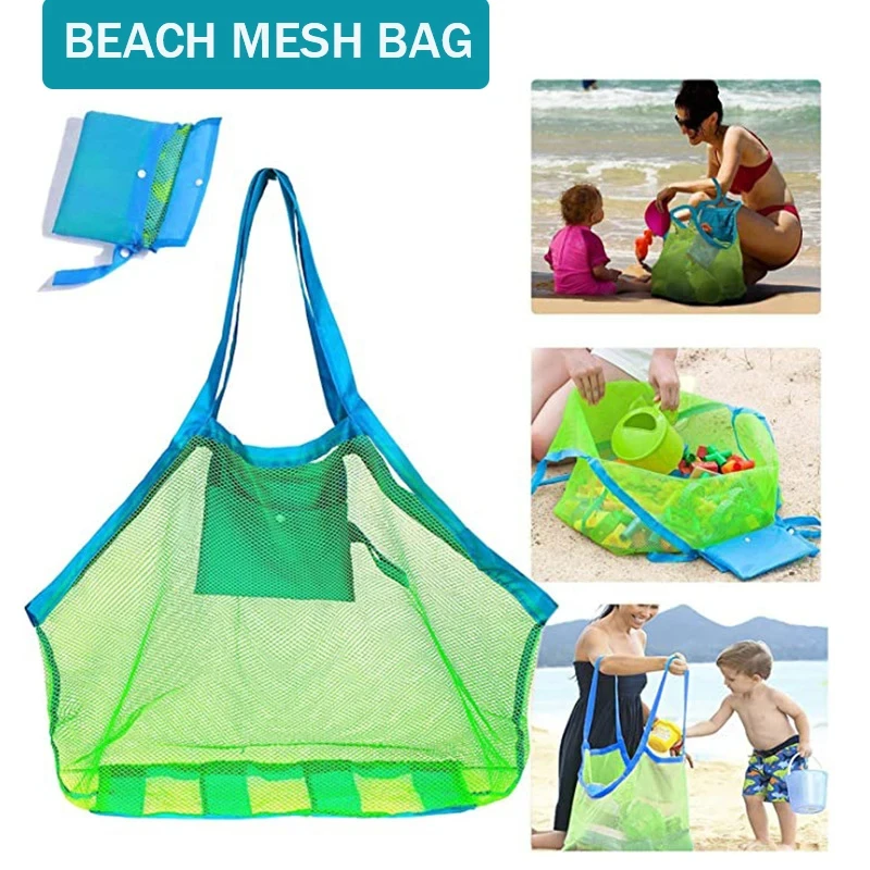 Multicolor Large Mesh Beach Bag, - Image 2