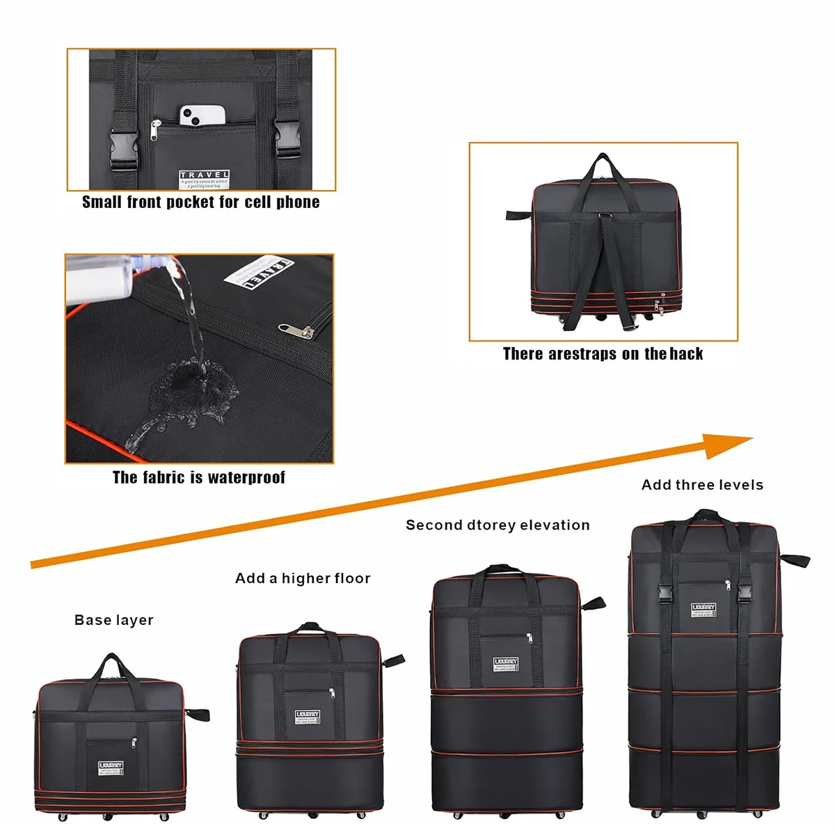 Travel Bag with Wheels Expandable - Image 3