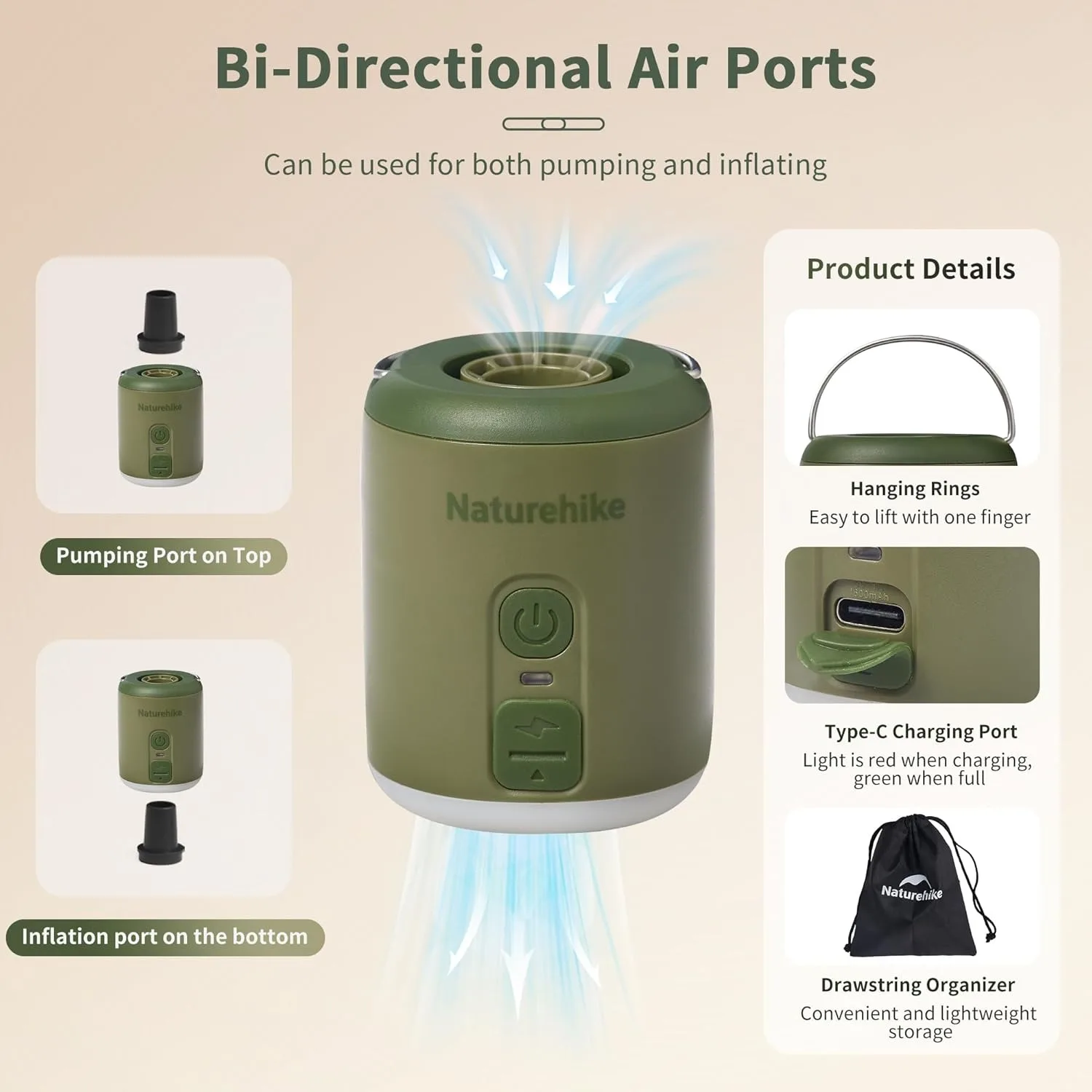 Naturehike Multi-function Air Pump Outdoor - Image 4