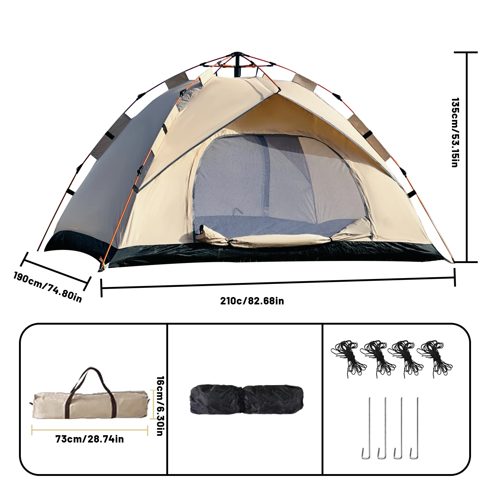 PAKICETUS 2-4 Person windproof Tents, - Image 7