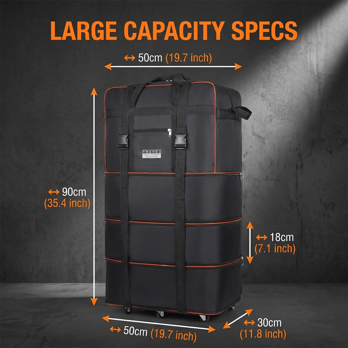 Travel Bag with Wheels Expandable - Image 2