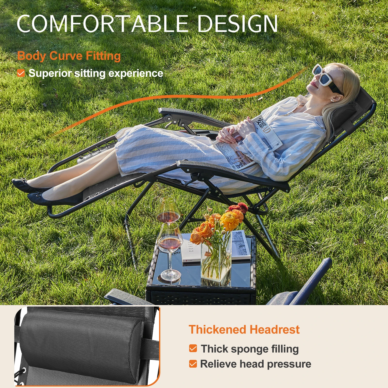 Portable Recliner Camping Patio Outdoor - Image 3