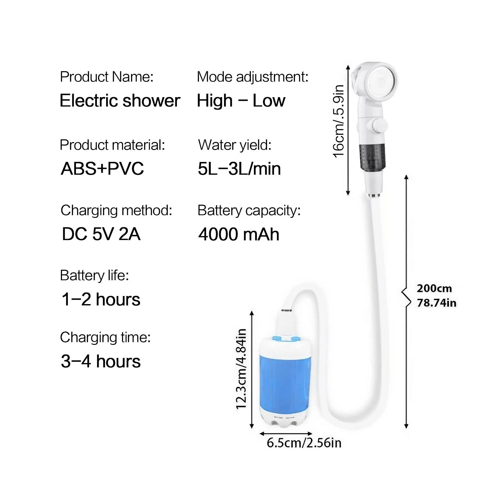 Outdoor Shower Portable Handheld - Image 2