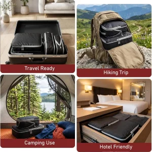 4Pcs/Set Travel Compression Packing Cubes Bag - Thumbnail Image 4