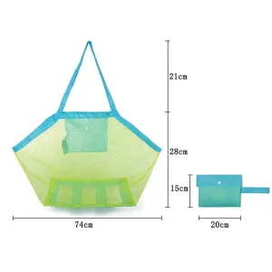 Multicolor Large Mesh Beach Bag, - Thumbnail Image 4