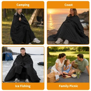 Hooded Camping Blanket, 78.74"×55.12" - Thumbnail Image 3