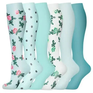 Women's 6-Pack Mid-Calf Compression Socks Bundle - Thumbnail Image 55