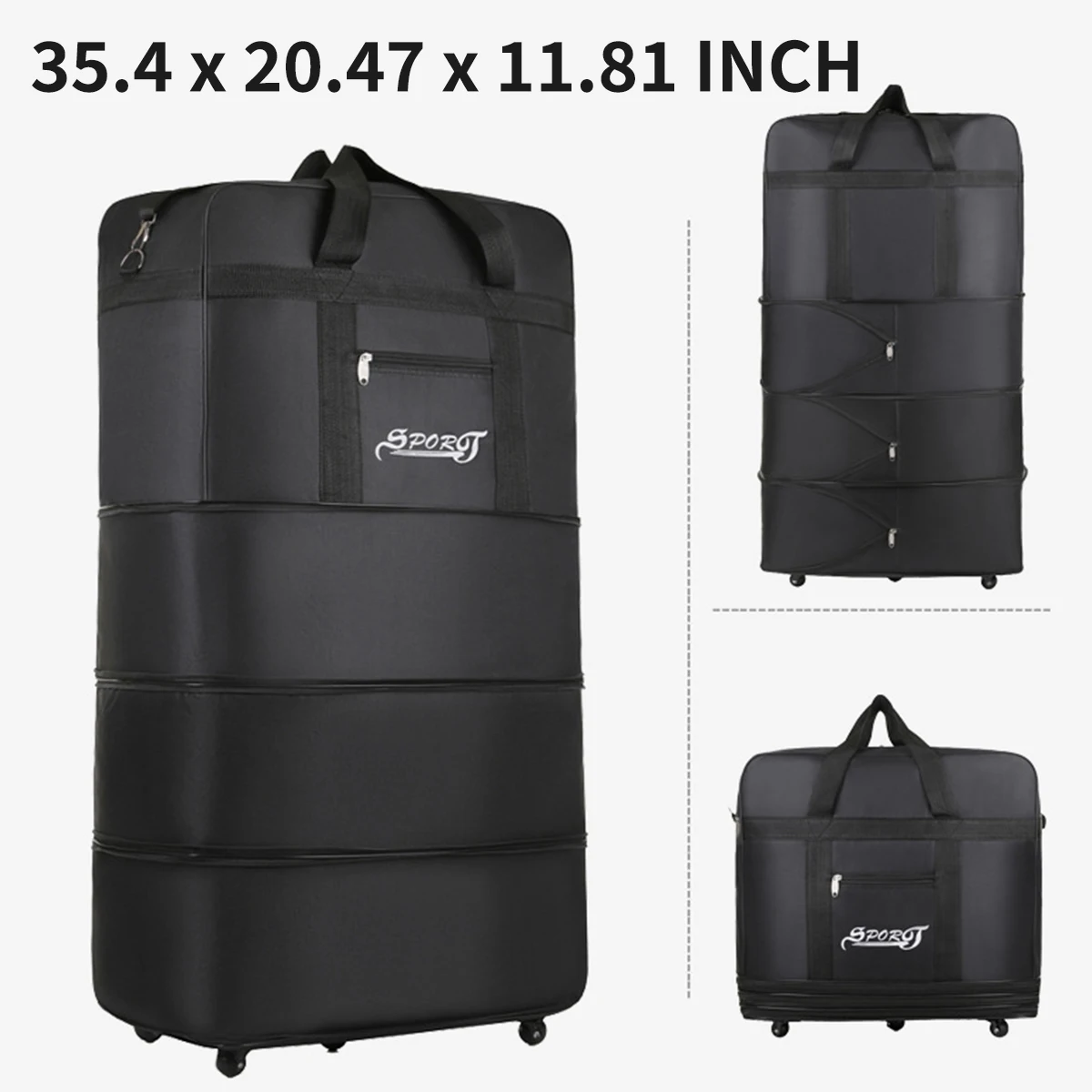 Expandable Rolling Duffel Bag Suitcases - Image 9