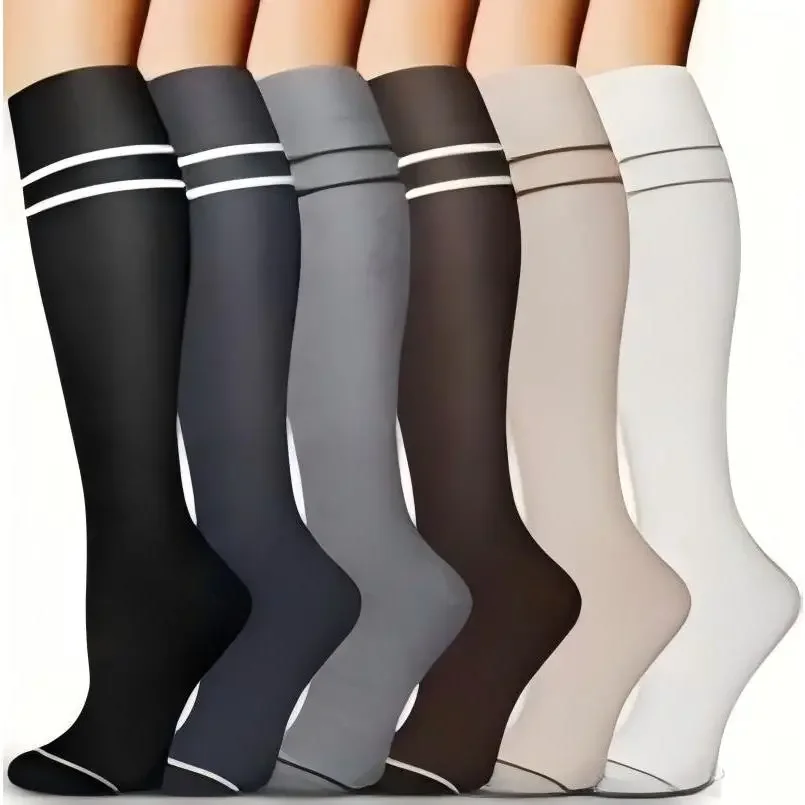 Women's 6-Pack Mid-Calf Compression Socks Bundle - Image 25
