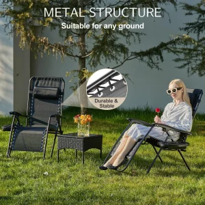 Portable Recliner Camping Patio Outdoor - Thumbnail Image 2