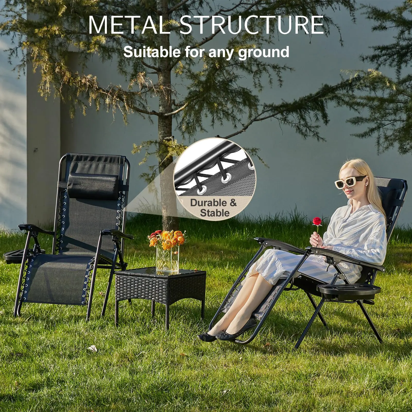 Portable Recliner Camping Patio Outdoor - Image 2