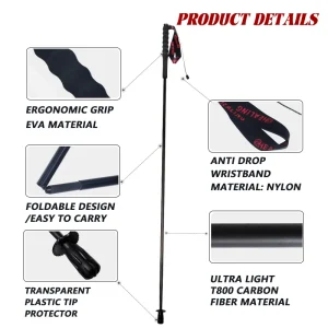 2PCs Carbon Fiber Foldable 5-Sections - Thumbnail Image 8
