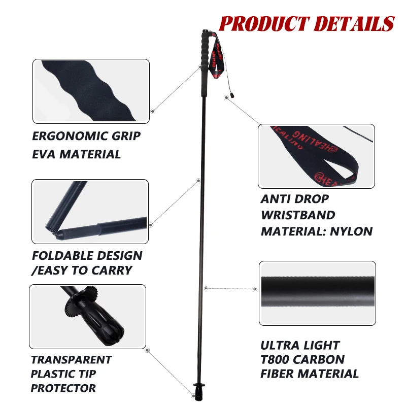 2PCs Carbon Fiber Foldable 5-Sections - Image 8
