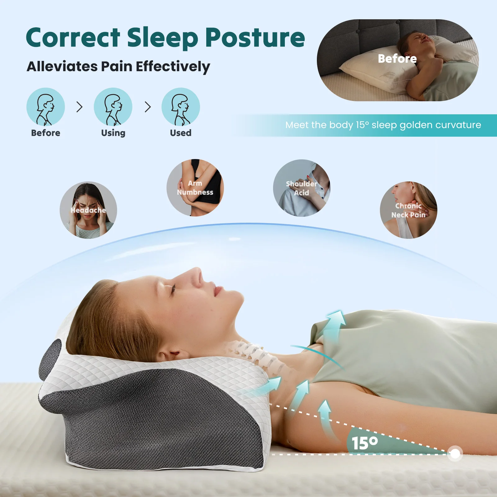 Ergonomic Cervical Neck Pillow - Image 5