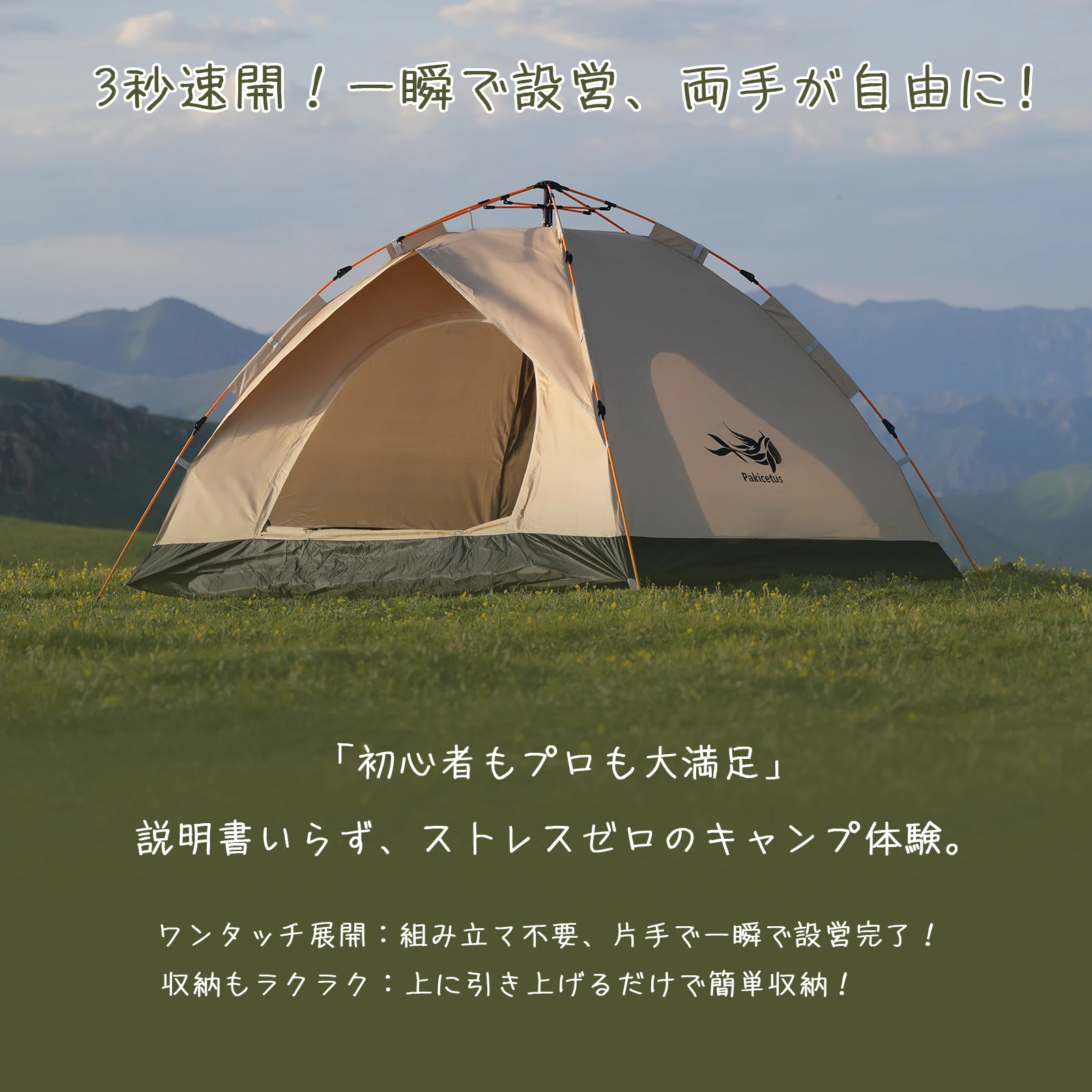 PAKICETUS 2-4 Person windproof Tents, - Image 5