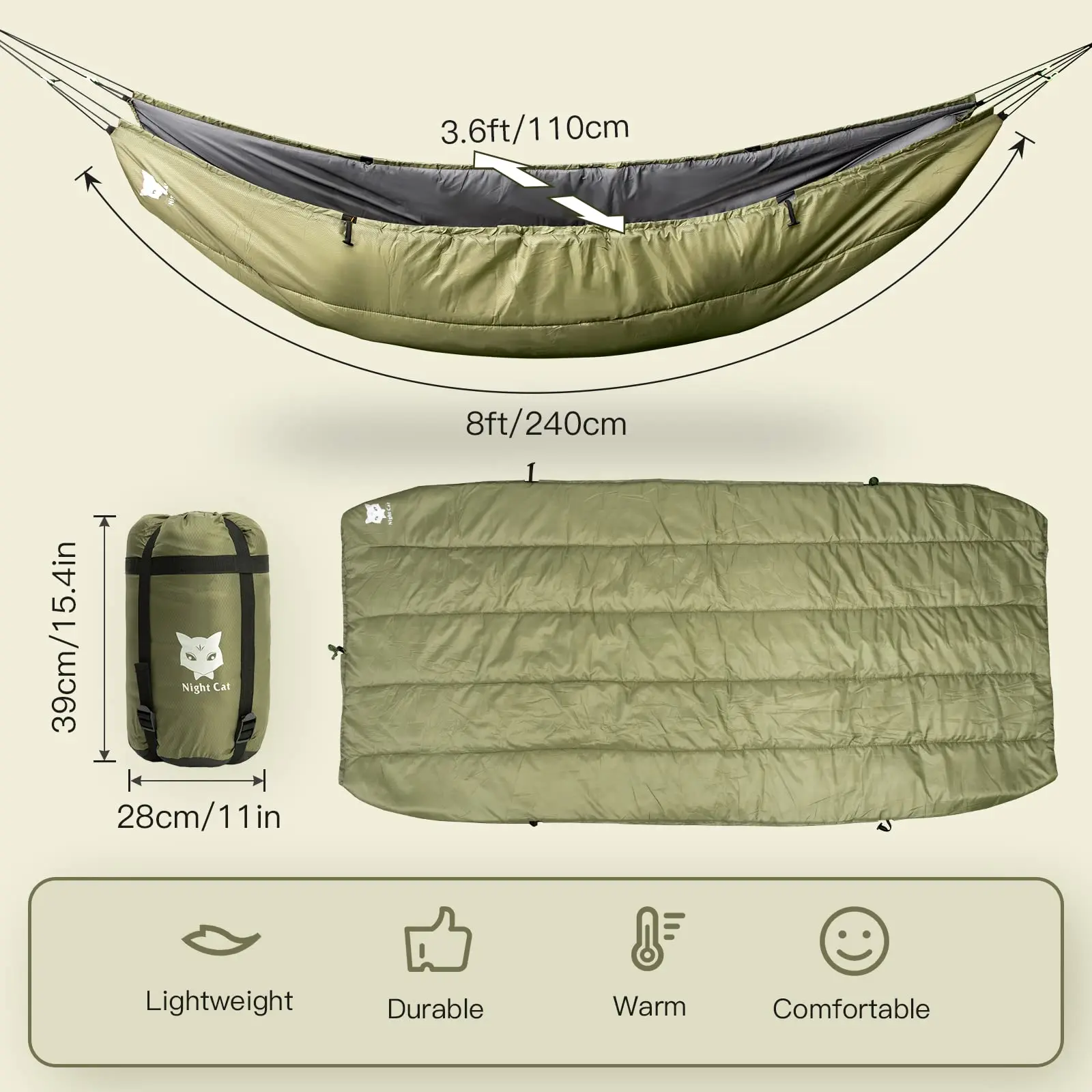 Night Cat Hammock Underquilts Sleeping Ba - Image 2