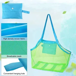 Multicolor Large Mesh Beach Bag, - Thumbnail Image 3