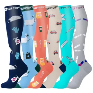Women's 6-Pack Mid-Calf Compression Socks Bundle - Thumbnail Image 15