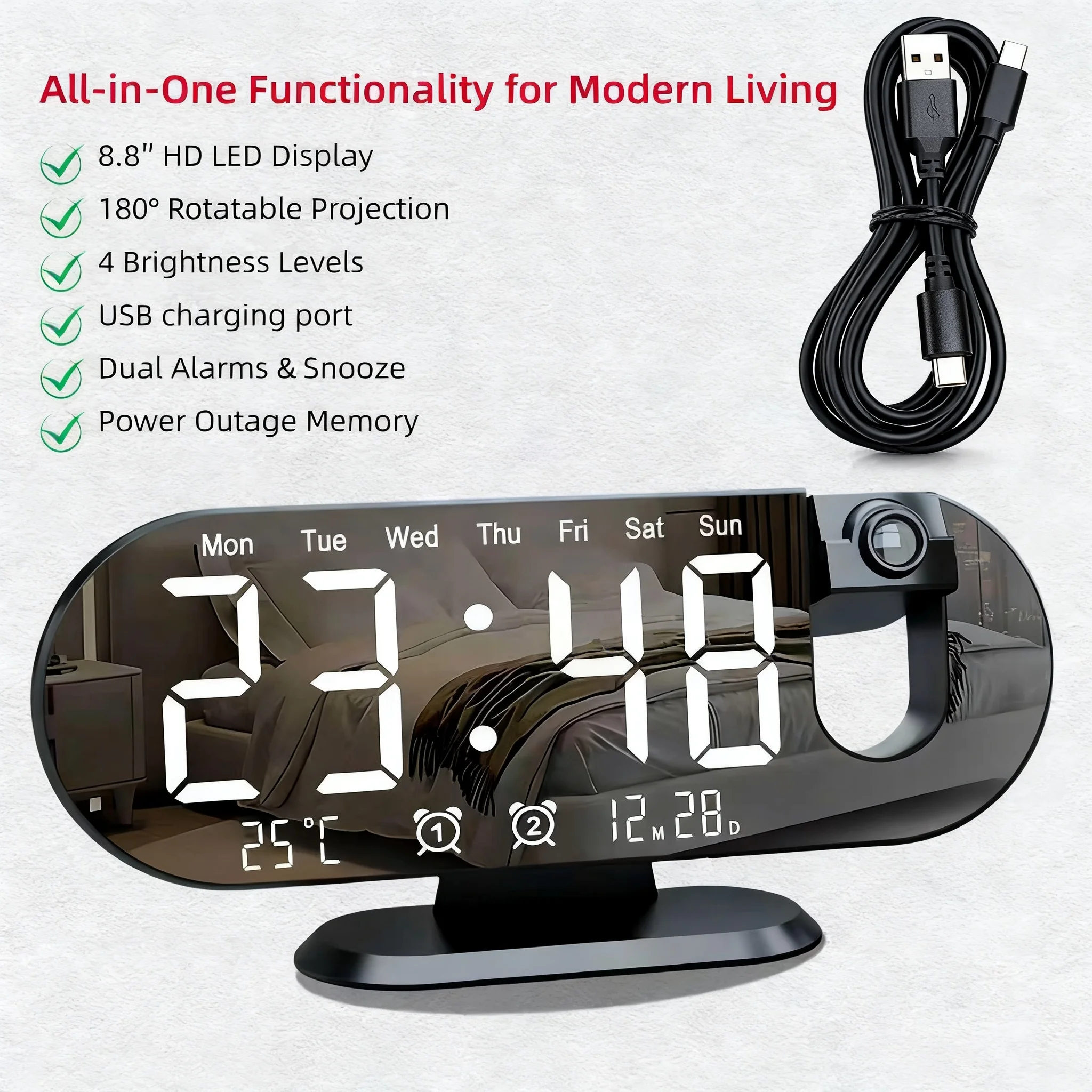 Projection Alarm Clock - Image 6